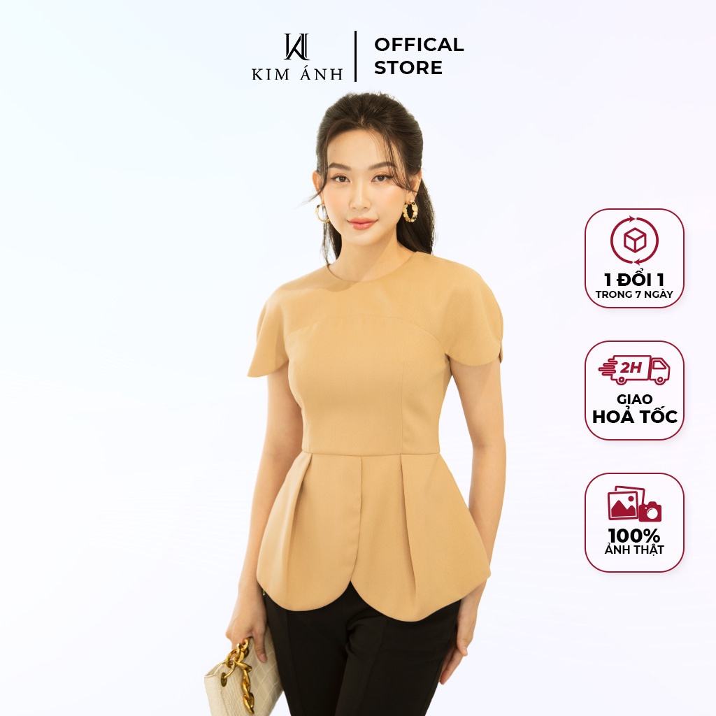 Áo Kiểu Thiết Kế Nữ, Áo Sơ Mi Nữ Công Sở Kim Ánh Top Trẻ trung, Thanh Lịch AKSX29006