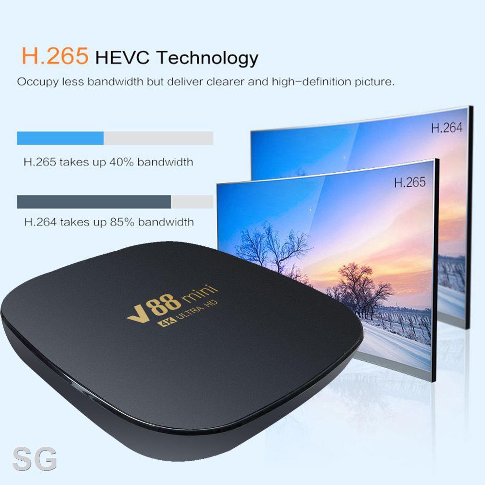 Đầu TV box V88 Nuevo mini Thông Minh Android 12.0 AllWinner H3 quad core 2.4G WIFI 8K 8GB + 128GB ChấT LượNg Cao Phụ Kiện Điện Tử 265 H 265 H Chất Lượng Cao