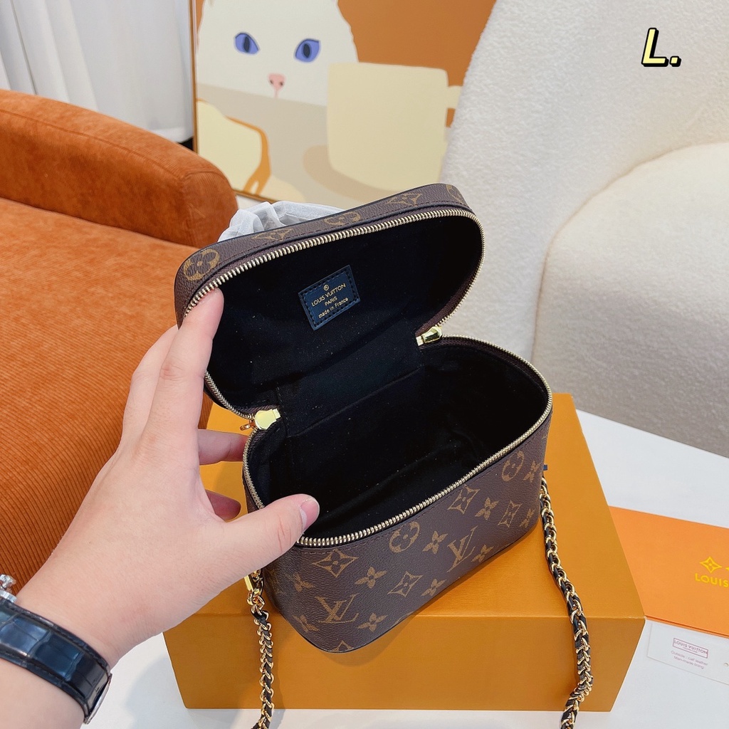 MWJG LV LOUIS VUITTON LV LOUIS VUITTON VANITY Small Handbag MONOGRAM Leather Women's Fashion Style Cosmetic Bag2022