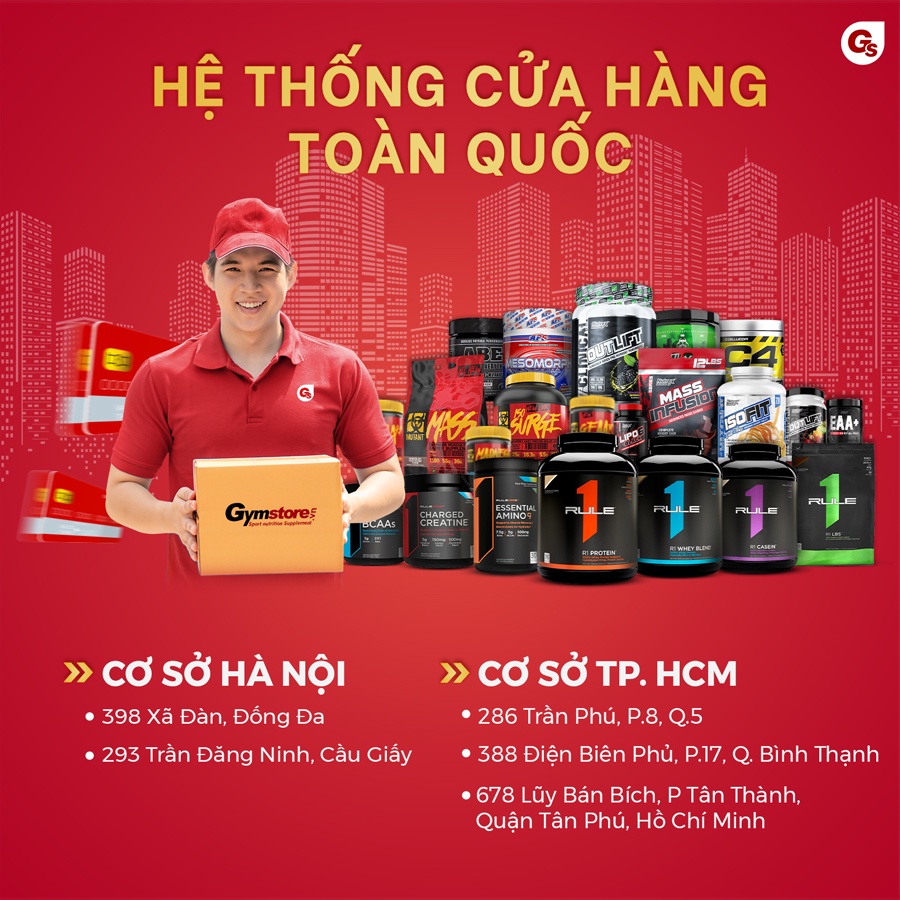 Bột Rule 1 Essential Amino 9 EAA+Energy, 30 Servings  nhập khẩu Mỹ - Gymstore tăng sự tập trung, phát triển cơ bắp