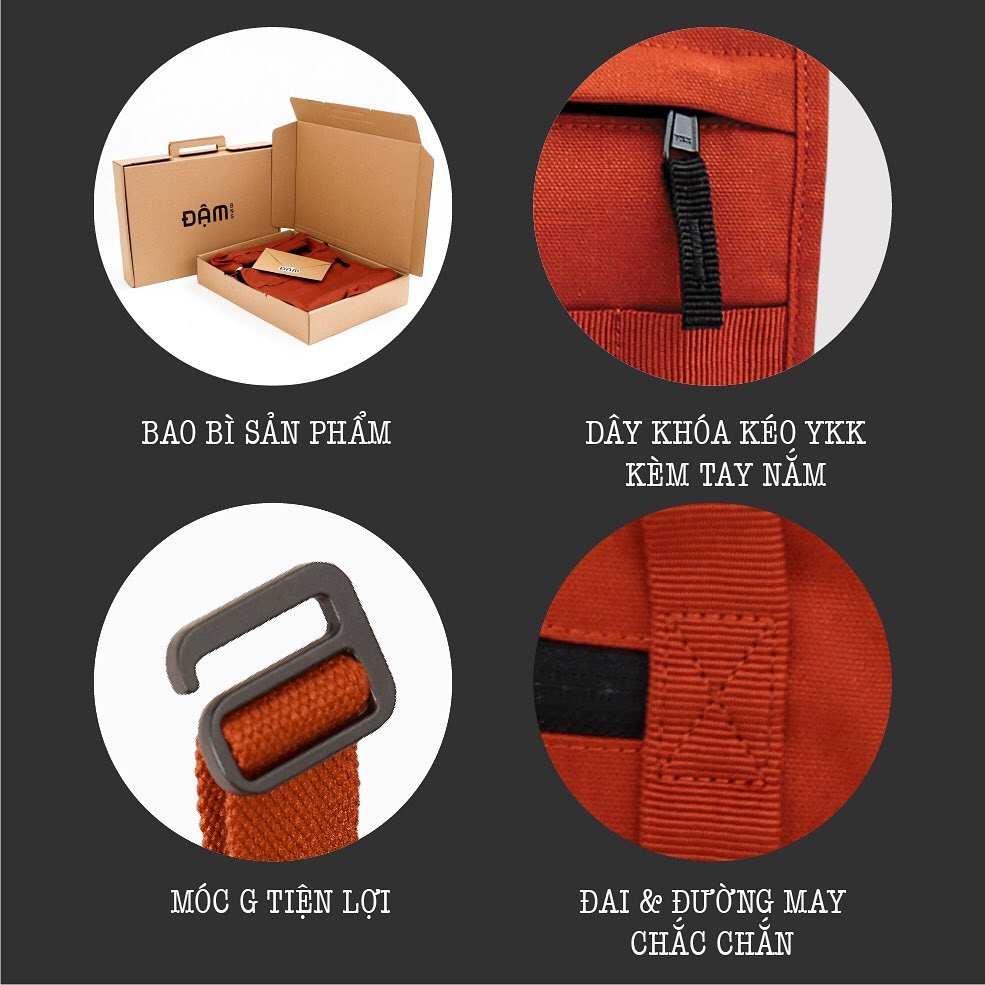 Túi chéo CHÚT - Bag - gạch/đen