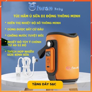 Túi Hâm Ủ Bình Sữa Di Động Cho Bé USB Giữ Nhiệt Giữ Ấm Thông Minh Đa Năng Điều Chỉnh Nhiệt Độ 35-50 Có Dây Sạc Đi Kèm