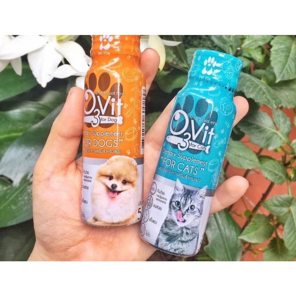 [Có sẵn] [Giá hủy diệt] [Chính hãng] Siro ăn ngon, vitamin, mượt lông cho chó mèo o3vit (Thái Lan) c