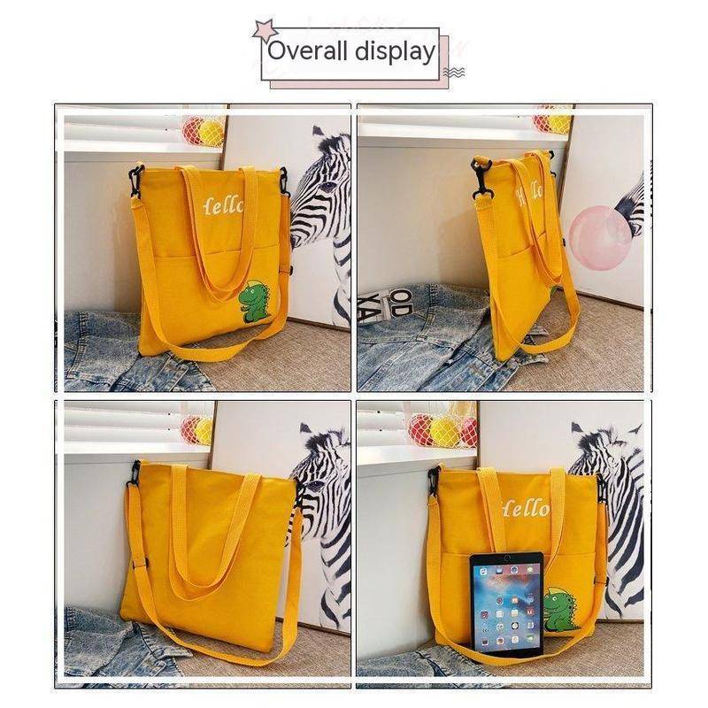 Túi Xách Canvas Sức Chứa Lớn Kiểu Dáng Đơn Giản Thời Trang Cho Nữ