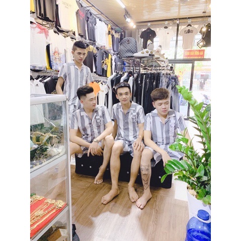 Bộ Tù Kẻ Sọc Nam Nữ quần áo phạm nhân