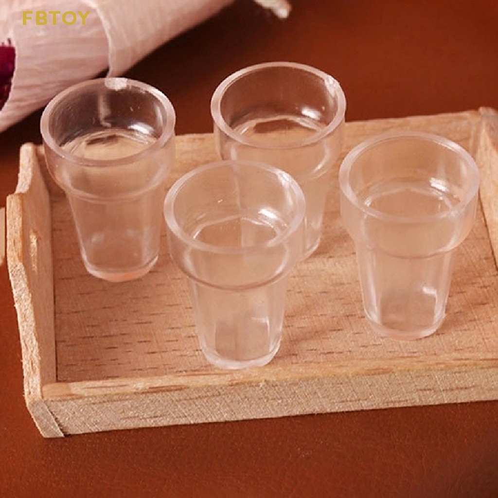 Set 4 Ly Trong Suốt Dùng Để Trang Trí Nhà Búp Bê 1: 12