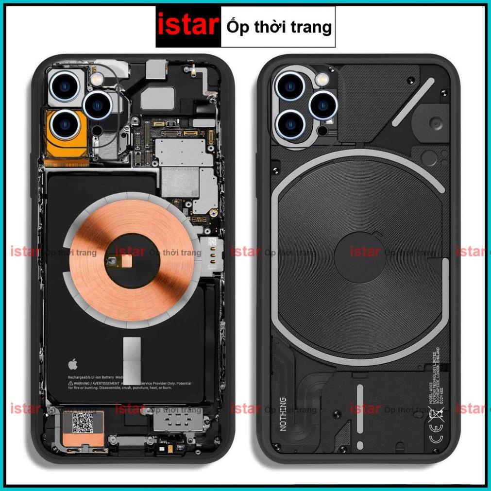 Ốp lưng điện thoại iPhone cạnh viền vuông silicon dẻo hình lộ bảng mạch cho ip 6/6s/7/8/X/XS/11/12/13/14 Pro Plus Max