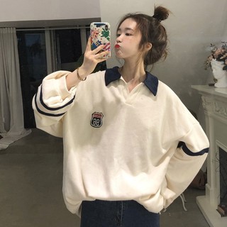ORDER _áo sweater cổ polo ulzzang oversize