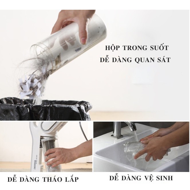 Máy hút bụi cầm tay xiaomi DX700/DX700s công suất 600w - hút bụi cầm tay công nghệ lốc xoáy HEPA hút sạch bụi mịn