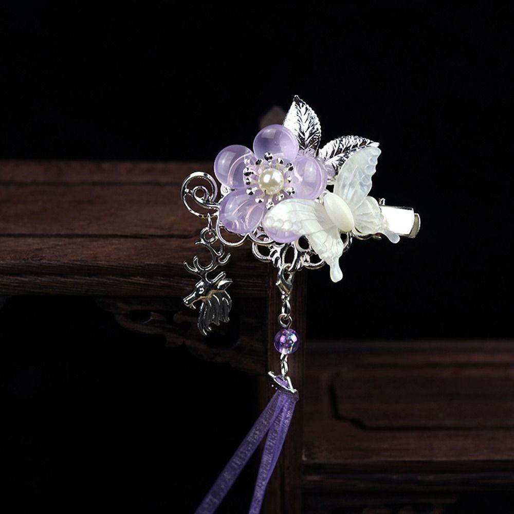 LOMBARD Kẹp Tóc Hình Bướm Phong Cách Trung Hoa Ngọt Ngào Cho Bé Gái