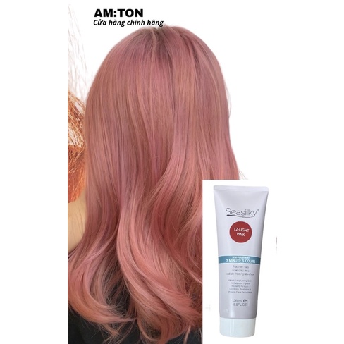 Màu hồng Light Pink- Hấp màu dành cho tóc tẩy Seasilky 260ml, giúp tóc mềm mượt