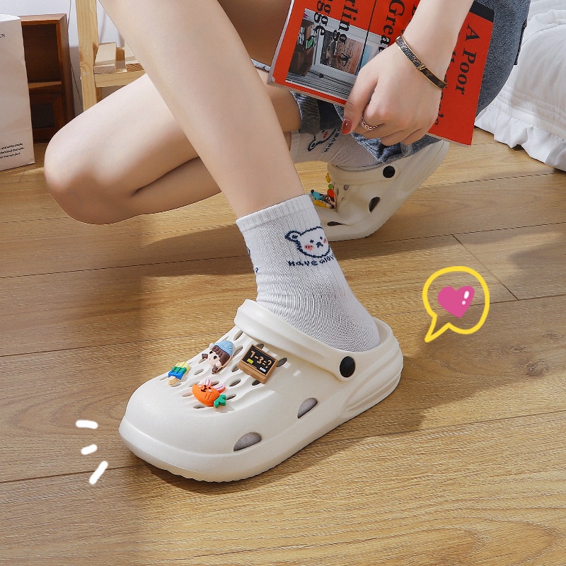 JN Studio  Dép sandal nữ đế bằng Chất Liệu EVA Siêu êm New 2023 Chic Thoải mái Korean Style High quality B21H02D 36Z230909