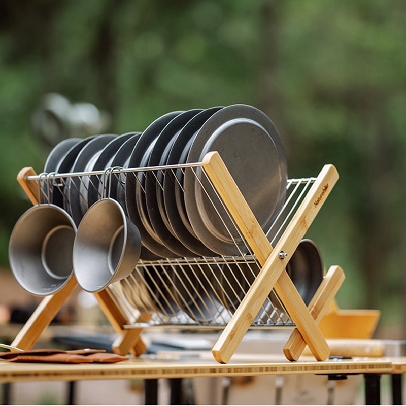 Naturehike 1 Giá Để Chén Dĩa Bằng Thép Không Gỉ Có Thể Gấp Gọn Tiện Dụng