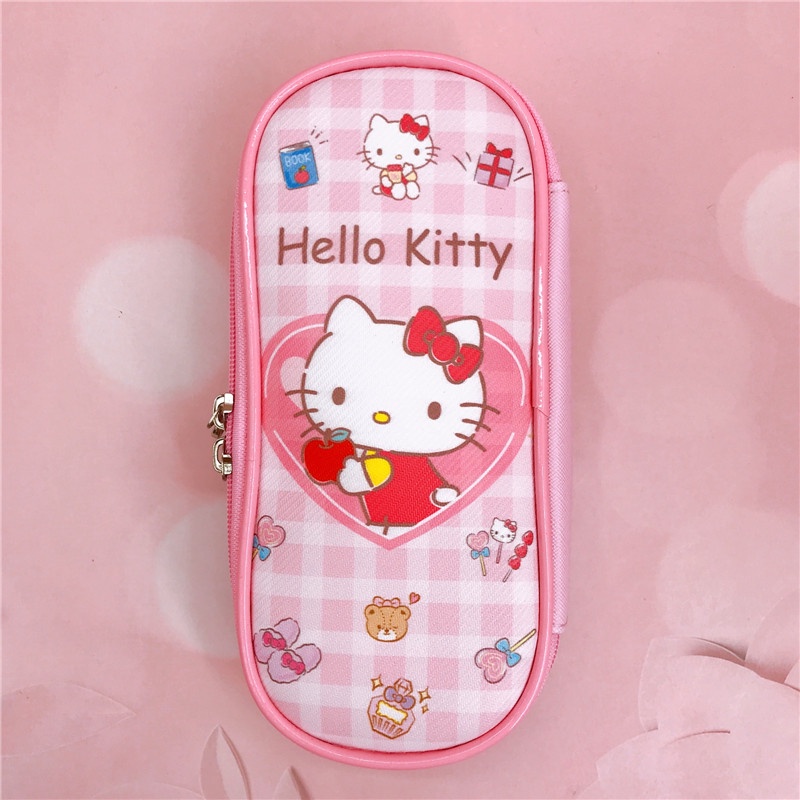 Túi Đựng Bút Bằng Da PU Có Khóa Kéo Họa Tiết Melody Kuromi Hello Kitty Cinnamoroll Pochacco Cho Học Sinh
