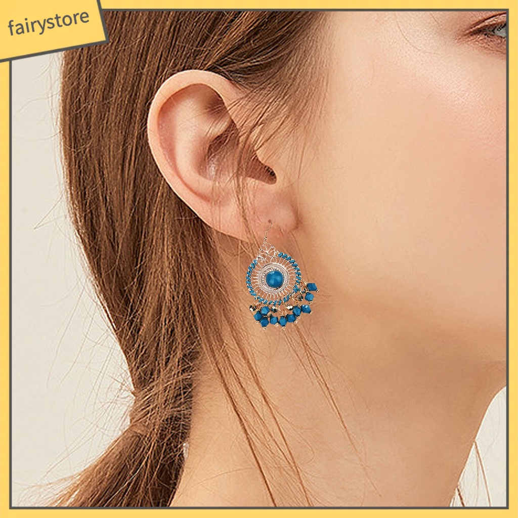 1 Đôi Bông Tai Tua Rua Nhiều Màu Phong Cách Bohemia