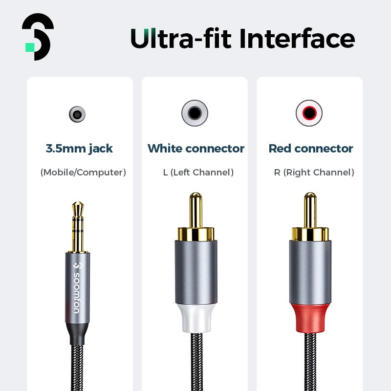 Cáp Bộ Chuyển Đổi Âm Thanh RCA Sang AUX 3.5mm Mạ Vàng 2M 2RCA Chuyên Dụng Cho Loa Xe Hơi / TV xe hơi