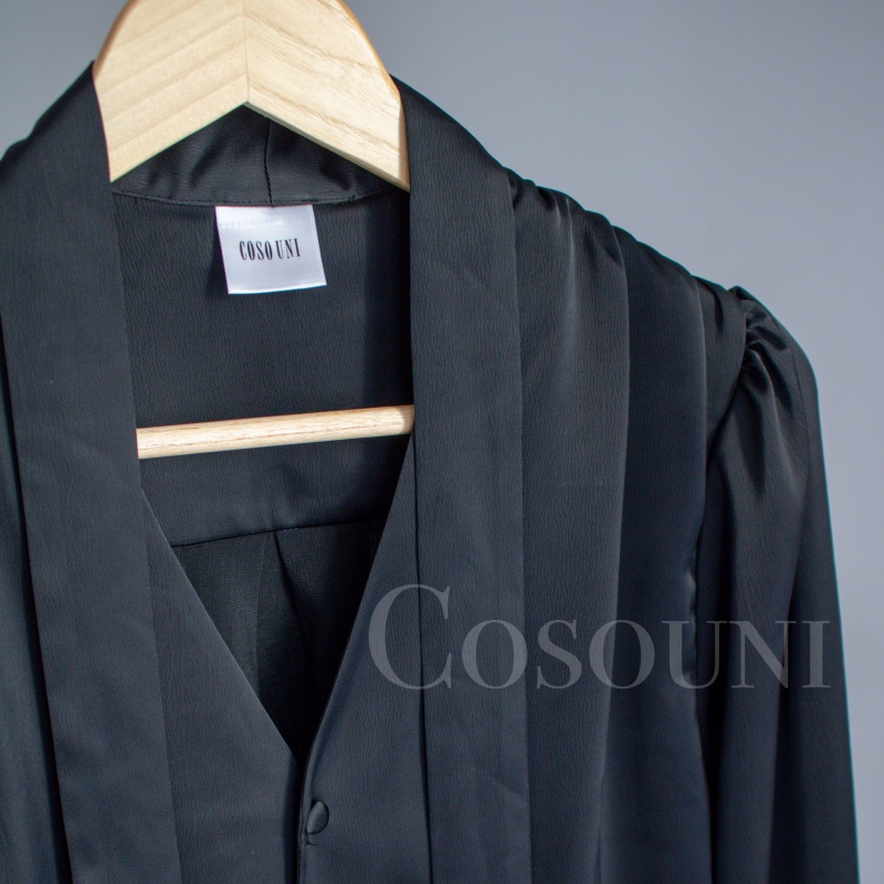 COSOUNI - Áo Sơ Mi Lụa Kiểu Nữ Màu Đen