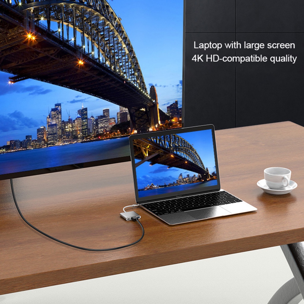 Bộ Chuyển Đổi Tín Hiệu Video USB-C Sang HDMI-C 3 Trong 1 4K 1080P Tốc Độ Cao Chuyên Nghiệp