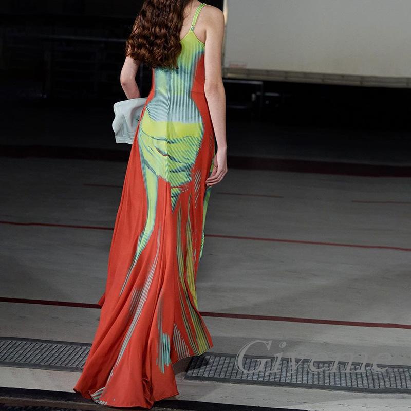 Đầm Body Sát Nách Cổ Chữ U In Họa Tiết 3D Thời Trang Mùa Hè Cho Nữ