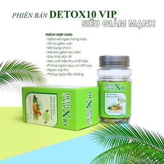 Detox vip x10 giảm cân mỡ bụng, đào thải mỡ thừa