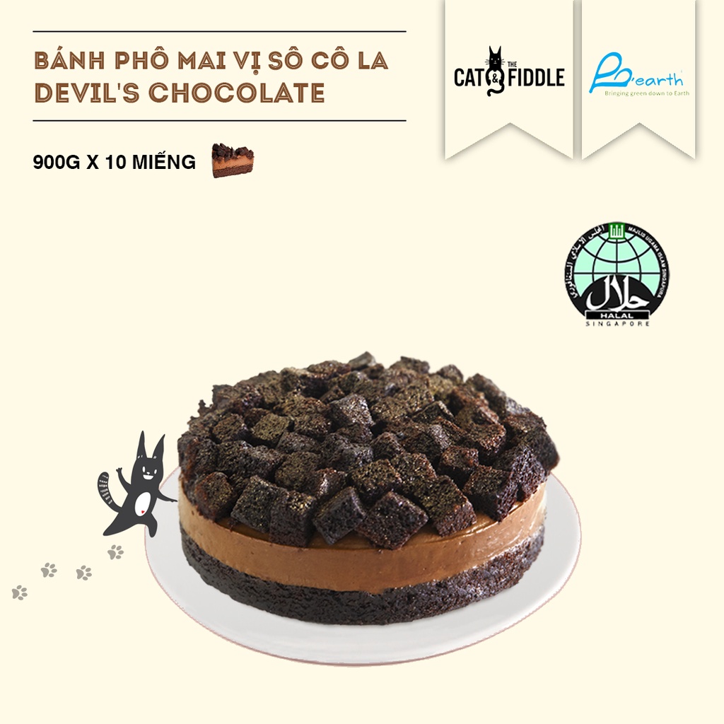 CAT & THE FIDDLE CHEESECAKE - Bánh phô mai hương vị sô cô la - Size 18cm - 900G