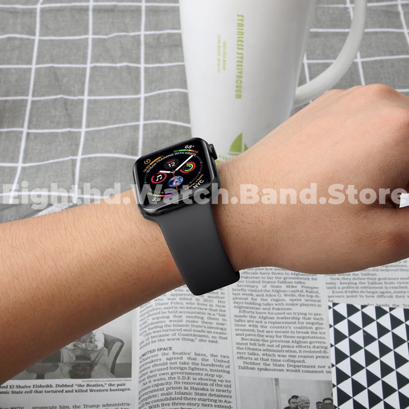 Dây Đeo Đồng Hồ Thông Minh Bằng Silicone Màu Sáng Kích Thước 49mm 41mm 45mm 44mm 42mm 40mm 38mm Ultra 8 7 6 SE 5 4 3 2 1