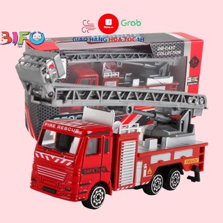 Đồ chơi bé trai mô hình xe cứu hỏa đỏ mini hợp kim quán tính cho bé