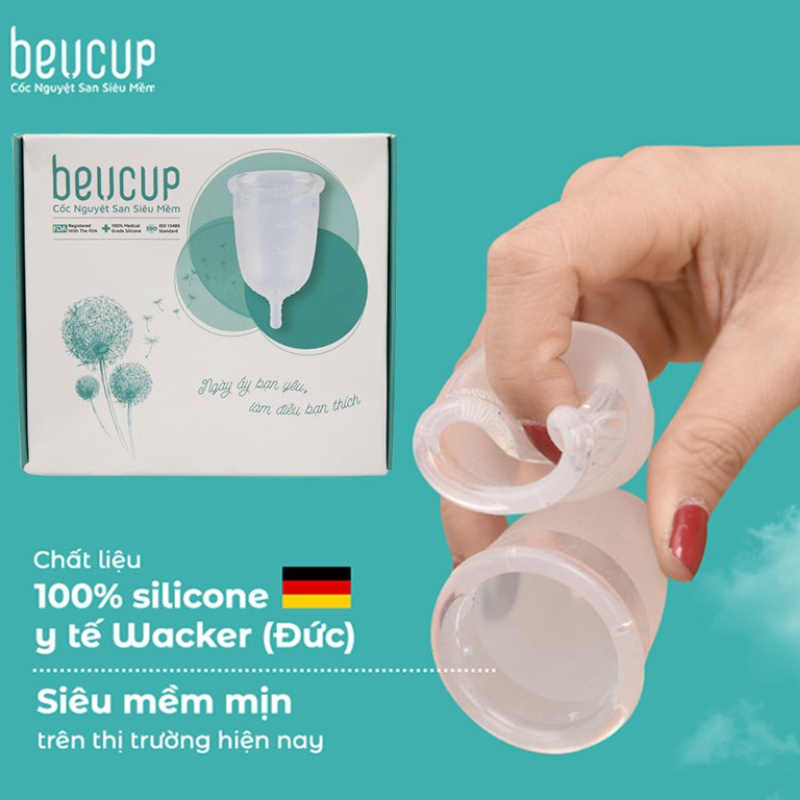 Cốc nguyệt san Beucup, Cốc nguyệt san BeuCup siêu mềm, Silicone Y tế Wacker- Đức đạt chuẩn FDA Hoa Kỳ