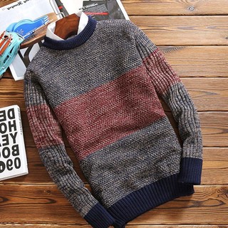 Áo len nam hạt gạo kẻ 2 tay BITULA