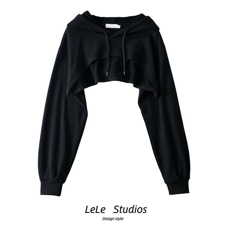 Áo Croptop Tay Dài Có Nón y2k Phong Cách Hàn Quốc Thời Trang Mùa Hè Cho Nữ