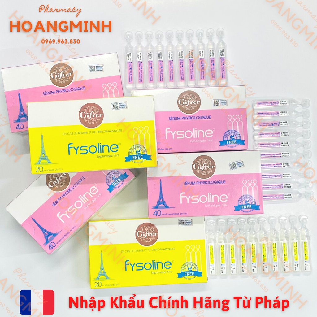 FYSOLINE  Nước Muối Sinh Lý Pháp - Vệ Sinh Mắt, Mũi, Miệng Hàng Ngày Cho Bé,Hỗ Trợ Nghẹt Mũi, V!êm Mũi