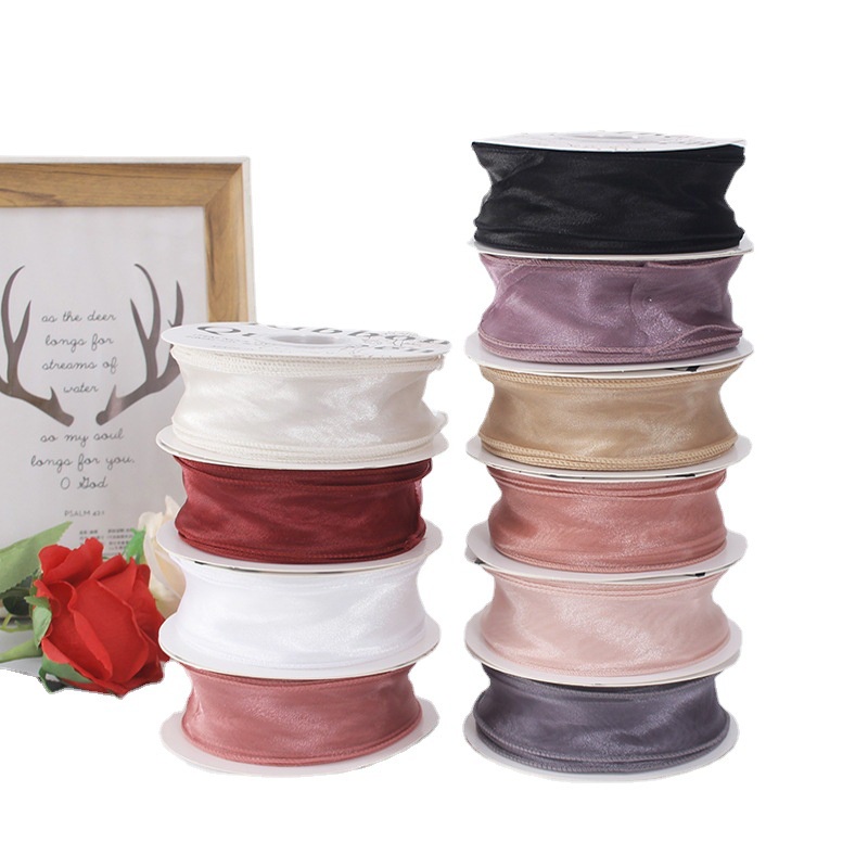 Cuộn Dây Ruy Băng Dài 4cm Rộng 10Yards  Trang Trí Bó Hoa