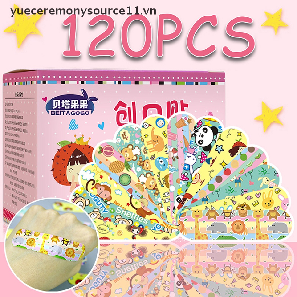 Bộ 120 Miếng Băng Keo Cá Nhân Thoáng Khí Chống Nước Họa Tiết Hoạt Hình