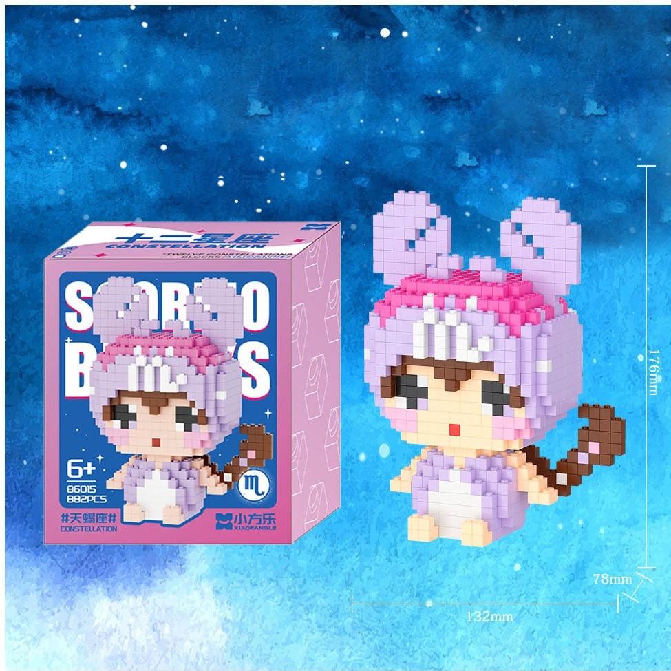 Mô Hình Lắp Ráp 12 Cung Hoàng Đạo, Mười hai Chòm Sao 3D Mini Cute Đồ Chơi Hoạt Hình, Xếp Hình Dễ Thương - MINGO