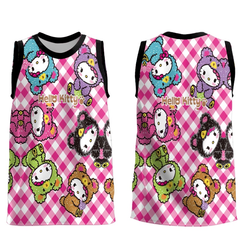 Áo Bóng Rổ Không Tay In Hình Hello Kitty Thời Trang Cho Nam