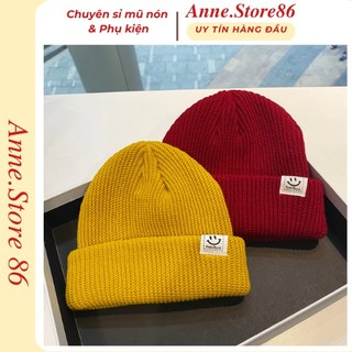 Mũ Nón Len beanie Trùm Đầu nam, nữ họa tiết mặt cười nhỏ Phong Cách Năng Động - NL07