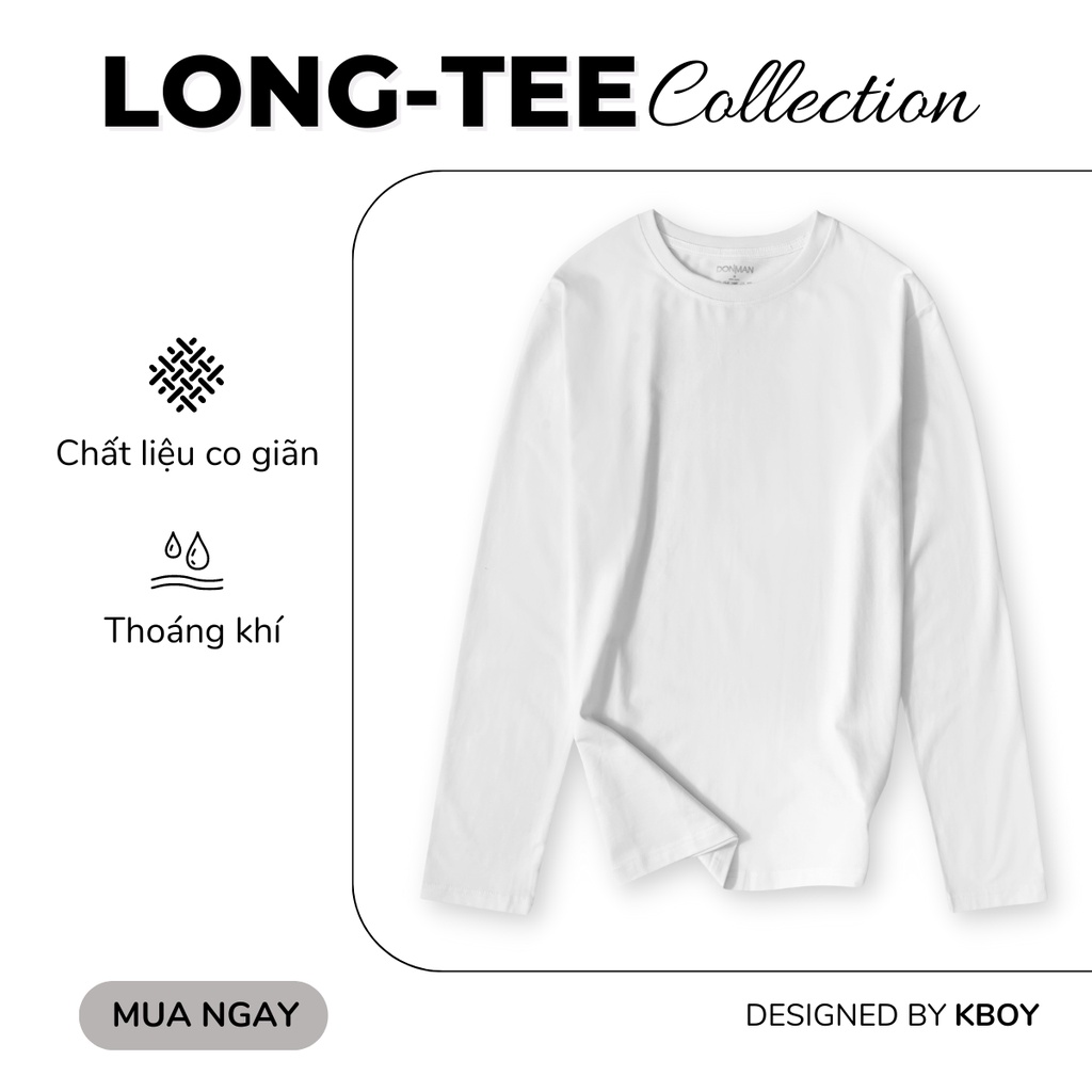 Áo thun Tay dài nam 100% cotton nhiều màu co giãn chất vải mềm mịn, hợp dáng dễ phối đồ - V220