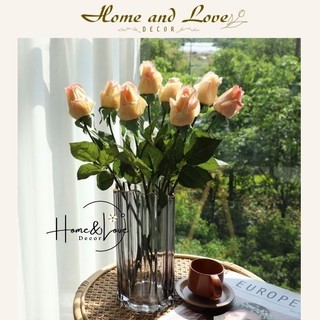 ❤️hoa hồng lụa phủ silicon/phấn sáp dưỡng ẩm/ misaki rose❤️ hoa giả cao cấp