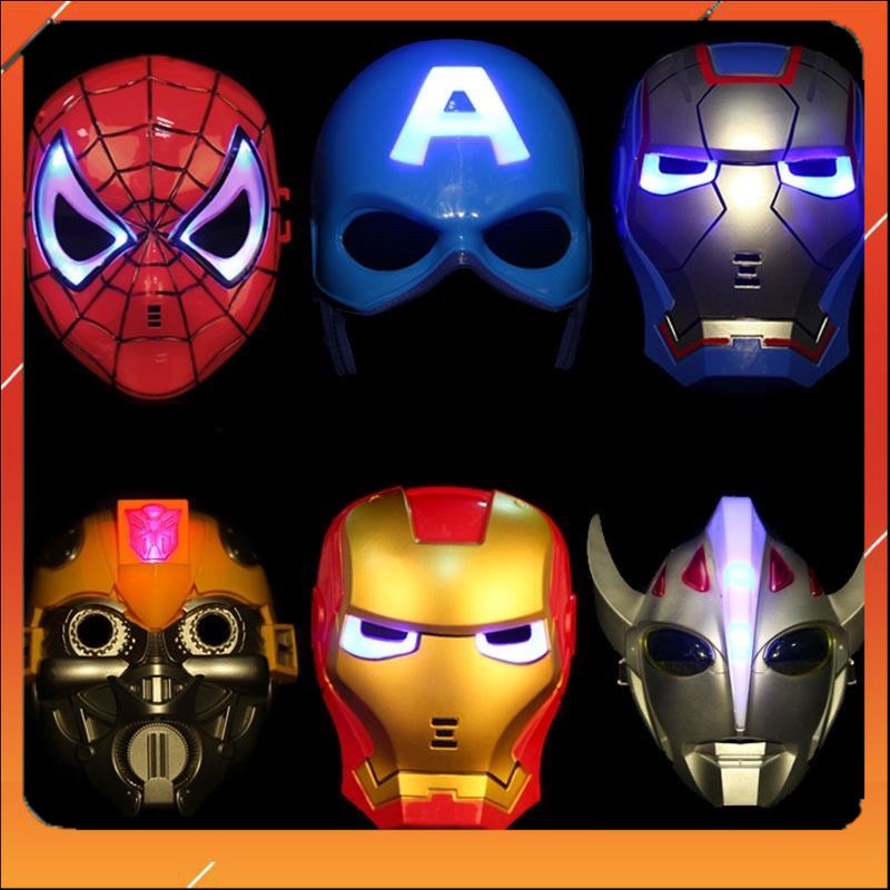 Mặt nạ siêu nhân,siêu anh hùng phát sáng-Người nhện ,Caption,Iron man ... đồ chơi Trung Thu - Pt3