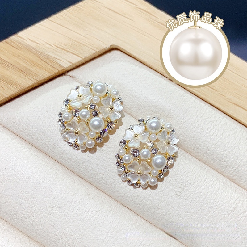 Bông Tai Đính Ngọc Trai Cao Cấp Sang Trọng Cho Nữ