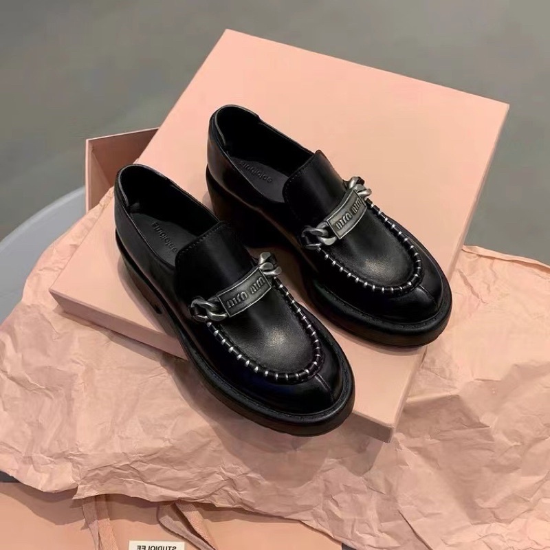 (SẴN 36,37 - LÙI 1 SIZE) GIÀY LOAFER O99 MIU ĐẾ CAO 6CM PHONG CÁCH RETRO