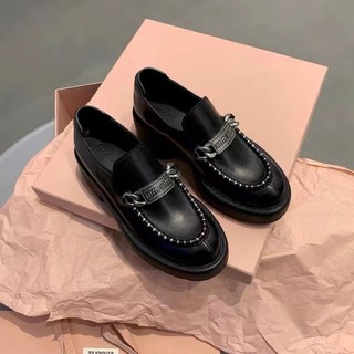 Giày loafer o99 miu đế cao 6cm phong cách retro