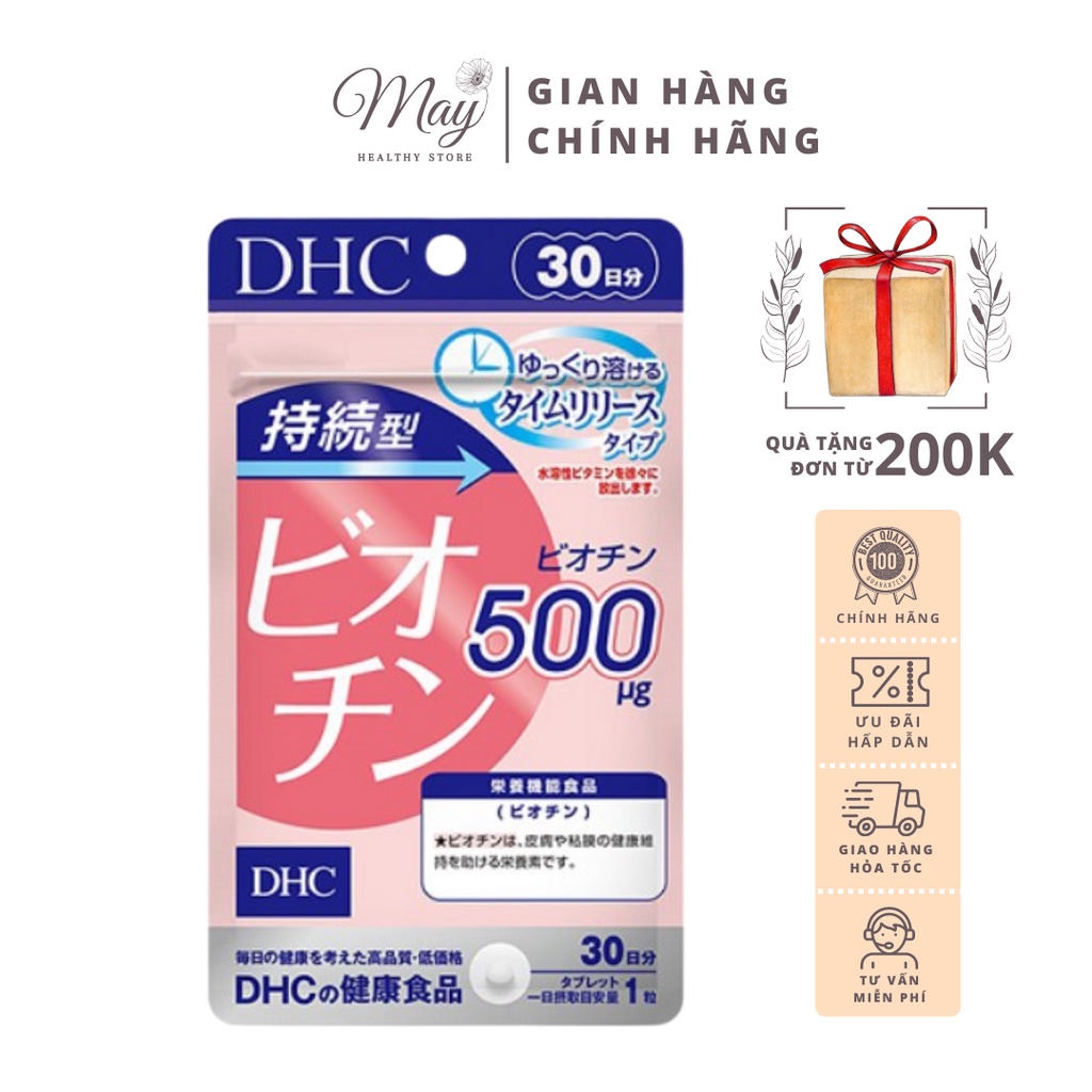 Viên Uống Kích Thích Mọc Tóc, Ngăn Rụng Tóc DHC Sustained Release Biotin 30 ngày (Gói 30 Viên)