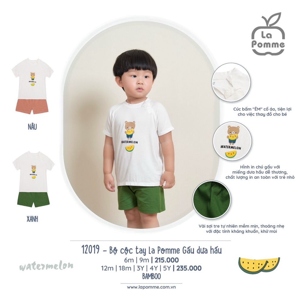 La Pomme - Bộ cộc bé trai Lapomme BST 2023 nhiều mẫu cho bé từ 6m-5y