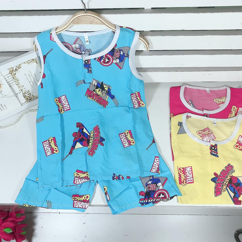 Bộ lanh bé trai hình siêu nhân size đại 18-30kg