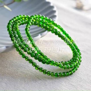 Vòng tay, chuỗi vòng tay diopside quấn 3 vòng - vòng tay phong thủy, may mắn, bình an