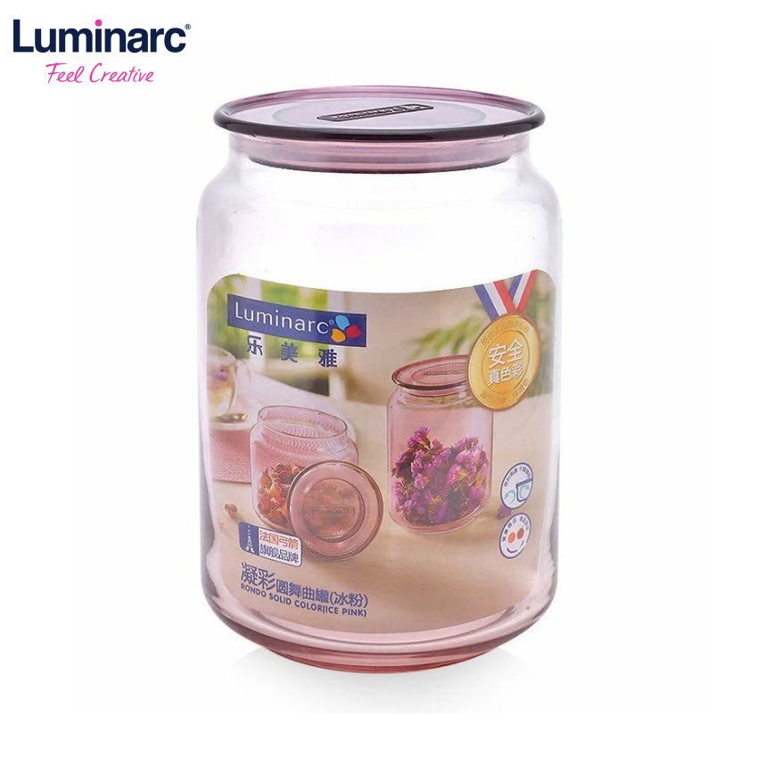 Hũ Thủy Tinh Luminarc Rondo Pink 1L - L0365 | Phân Phối Chính Hãng