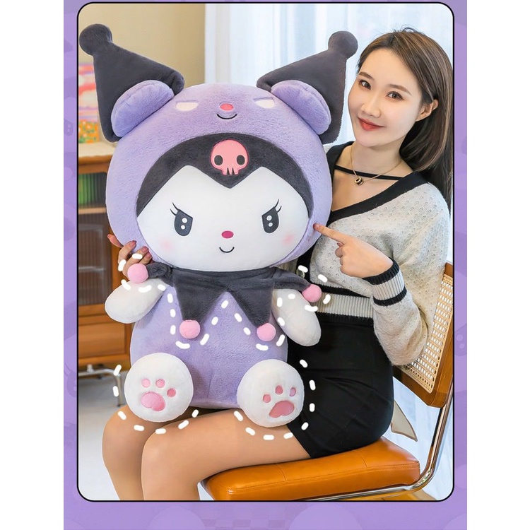 THÚ BÔNG THỎ KUROMI TÍM ĐÁNG YÊU