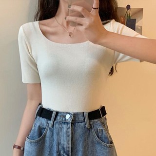 Áo thun cổ vuông kiểu Hàn Quốc T628