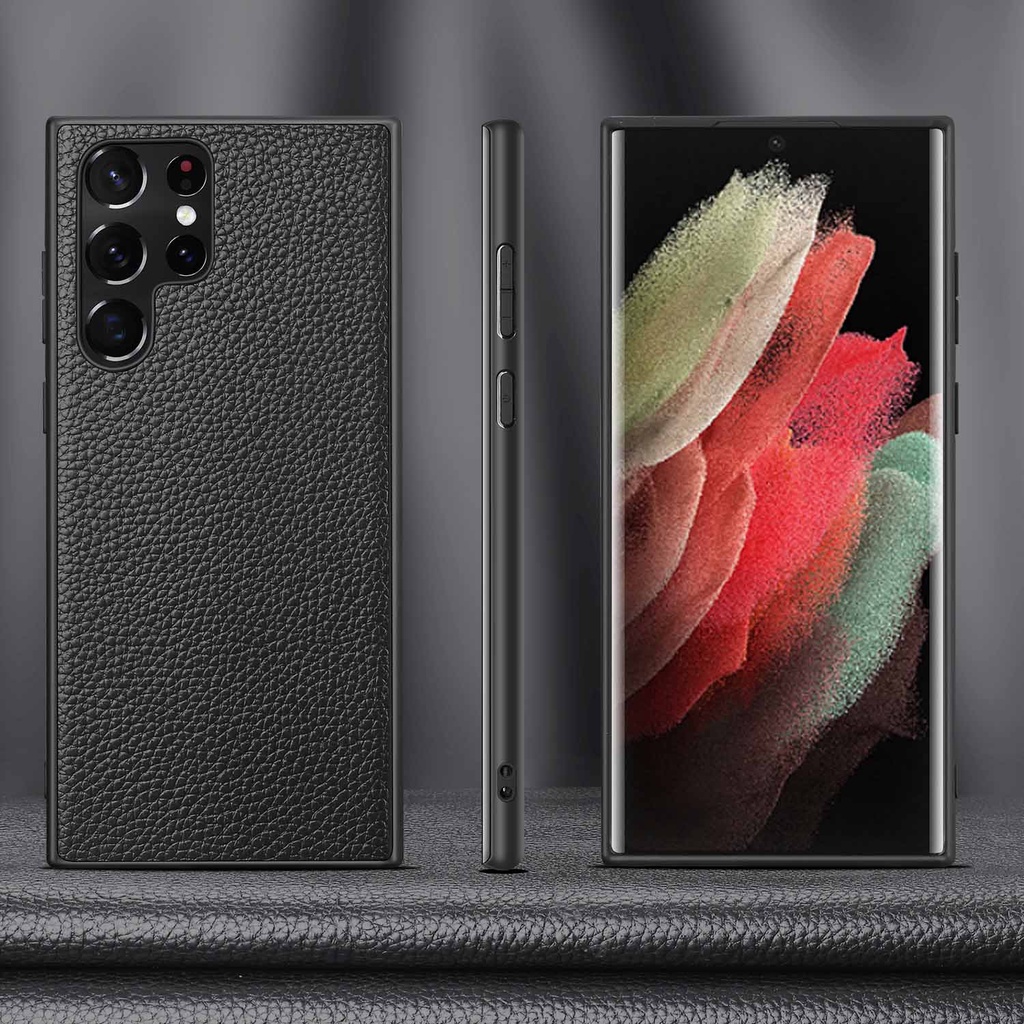 Ốp Điện Thoại Da Bò Thật Cao Cấp Cho Samsung Galaxy S23 Ultra S22 Plus S21 Note 20 Ultra